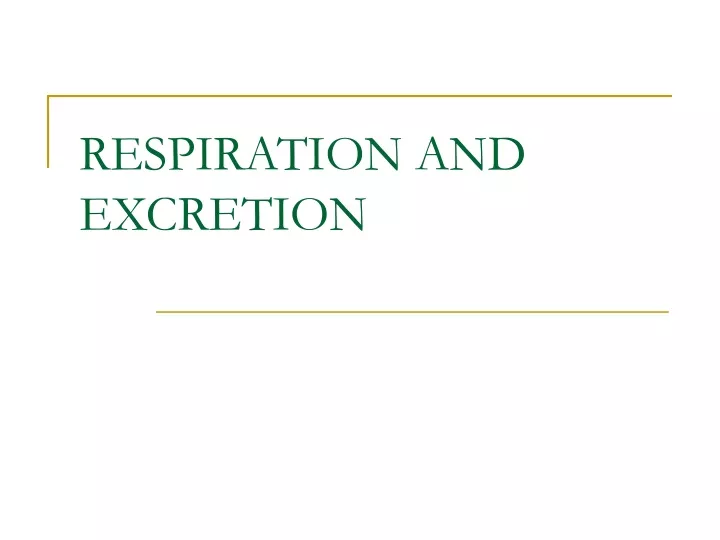 respiration and excretion