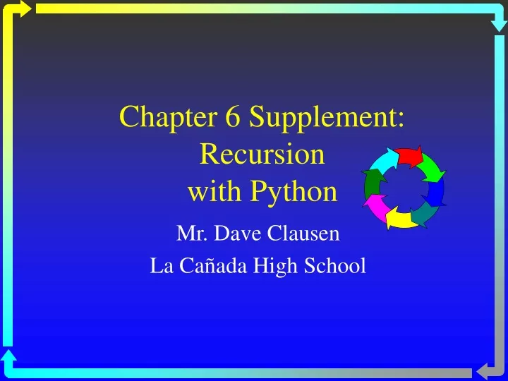 chapter 6 supplement recursion with python