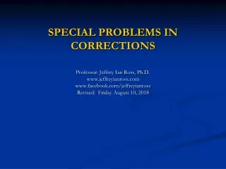 SPECIAL PROBLEMS IN CORRECTIONS Professor: Jeffrey Ian Ross, Ph.D. jeffreyianross