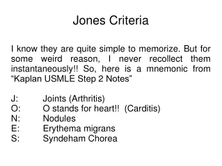 Jones Criteria