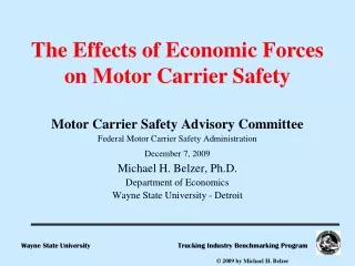 Motor Carrier Safety Advisory Committee Federal Motor Carrier Safety Administration