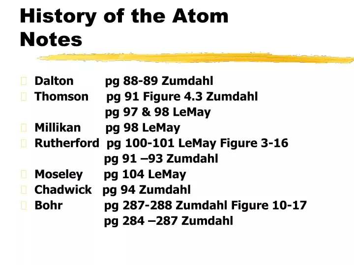 history of the atom notes