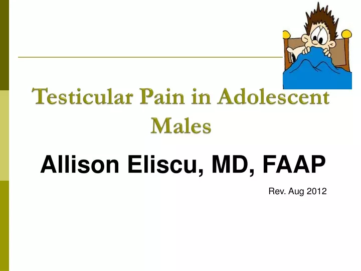 testicular pain in adolescent males