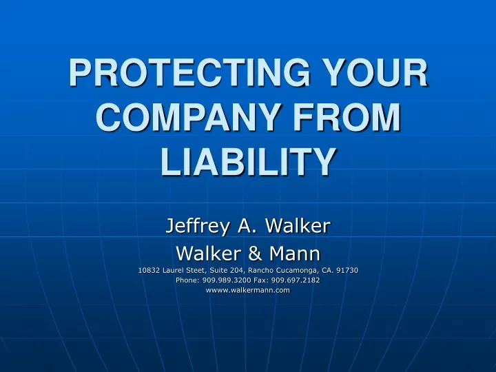 protecting your company from liability