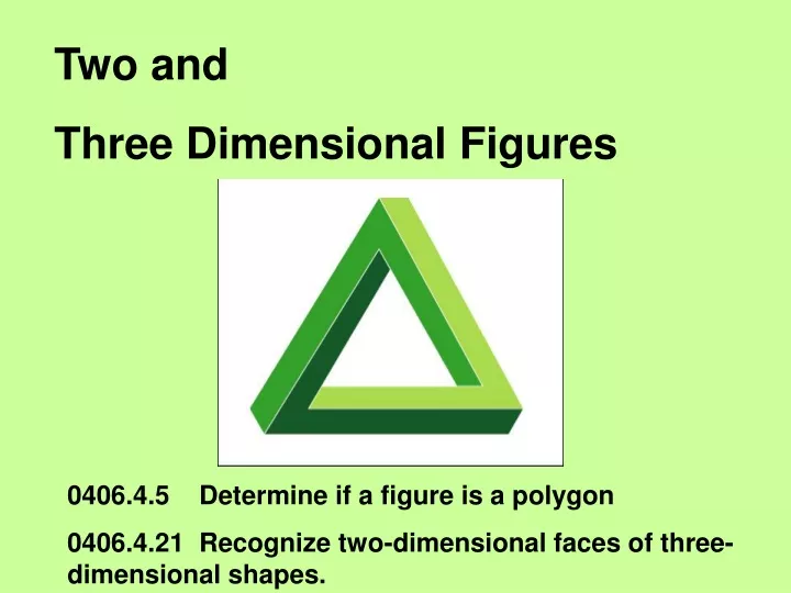 two and three dimensional figures