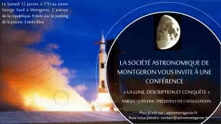 LA Société Astronomique dE Montgeron vous invite à une conférence