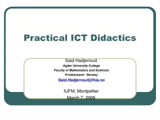 Practical ICT Didactics