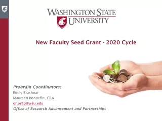 New Faculty Seed Grant - 2020 Cycle