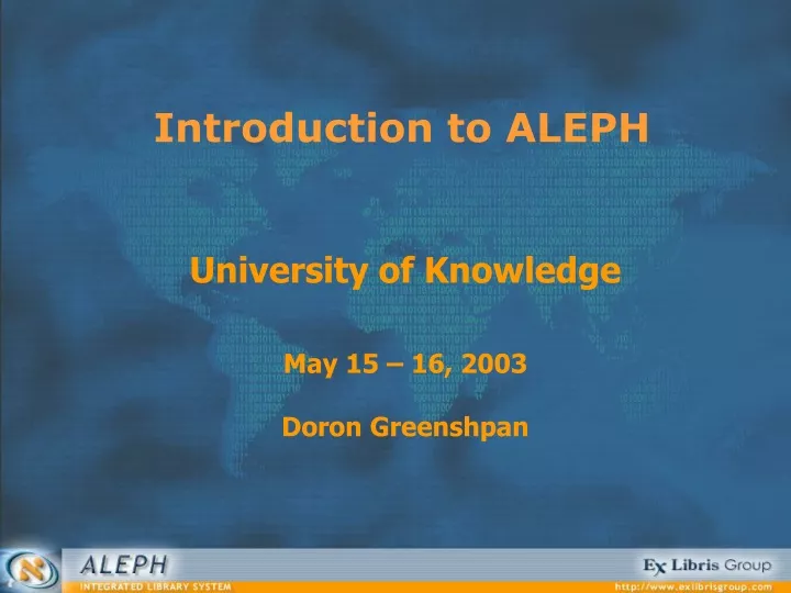 introduction to aleph