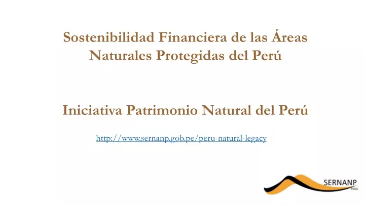 sostenibilidad financiera de las reas naturales