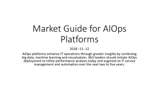 Market Guide for  AIOps  Platforms