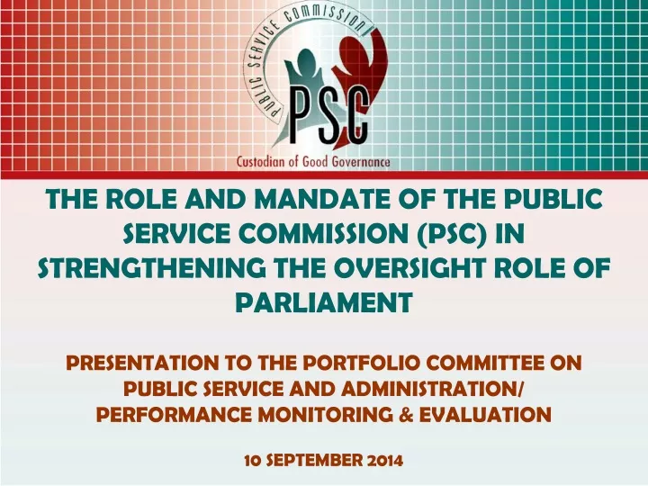 the role and mandate of the public service