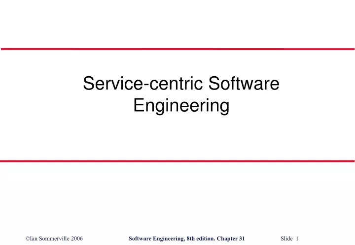 service centric software engineering