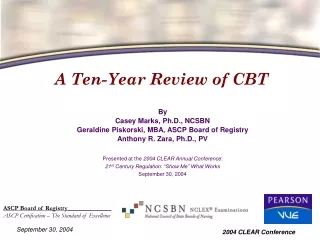 A Ten-Year Review of CBT