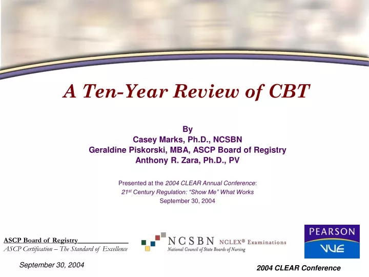 a ten year review of cbt