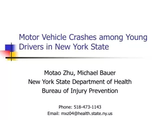 Motor Vehicle Crashes among Young Drivers in New York State