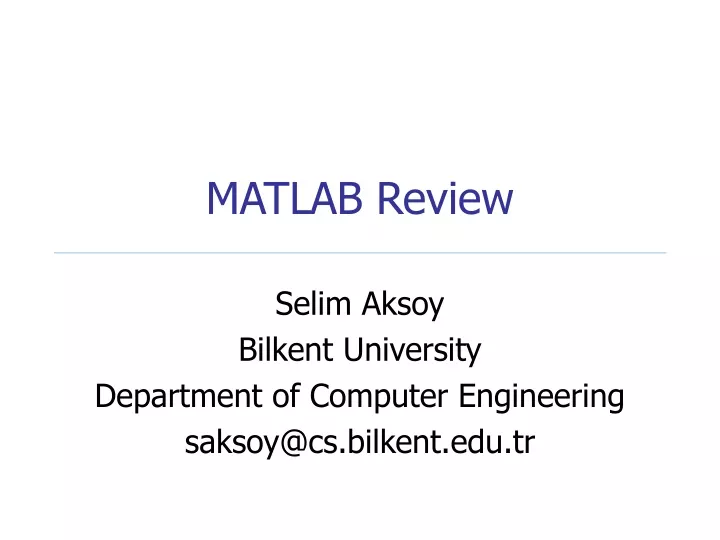 matlab review