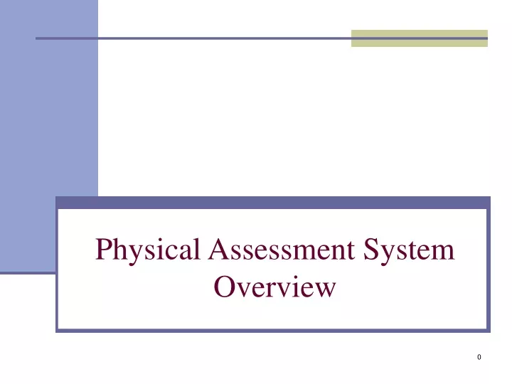 physical assessment system overview