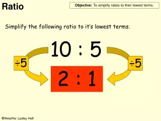 Simplify the following ratio to it’s lowest terms.