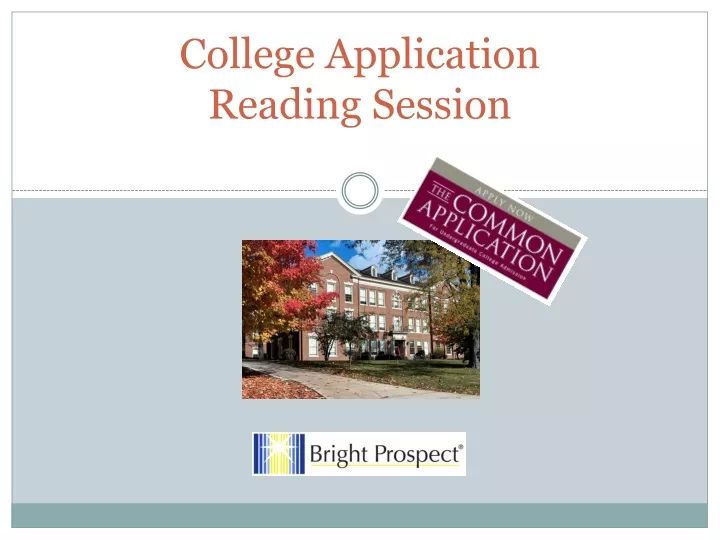 college application reading session