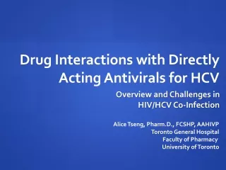Drug Interactions with Directly Acting Antivirals for HCV