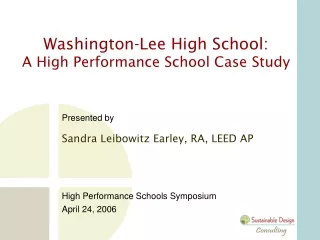 Washington-Lee High School:  A High Performance School Case Study