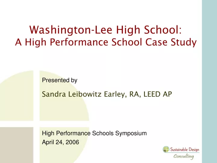 washington lee high school a high performance school case study