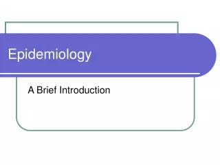 Epidemiology