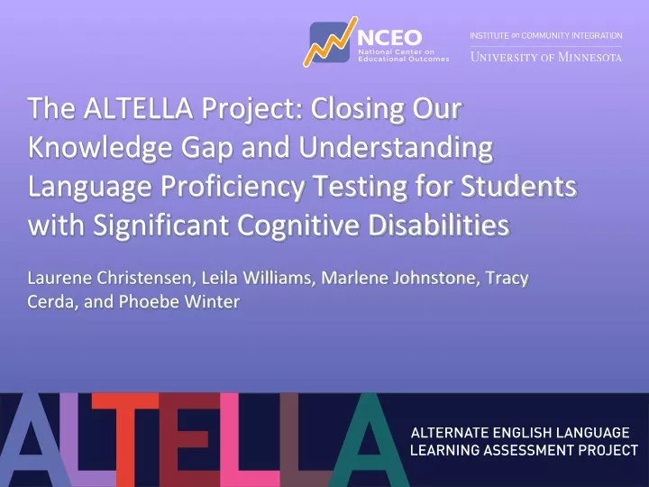 the altella project closing our knowledge