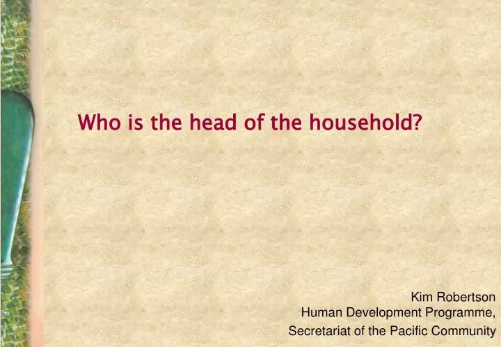 who is the head of the household