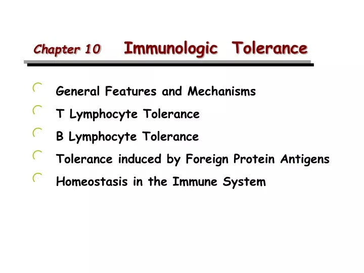 chapter 10 immunologic tolerance