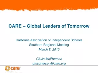 CARE – Global Leaders of Tomorrow