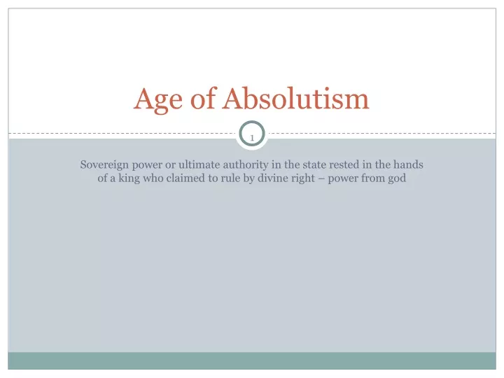 age of absolutism