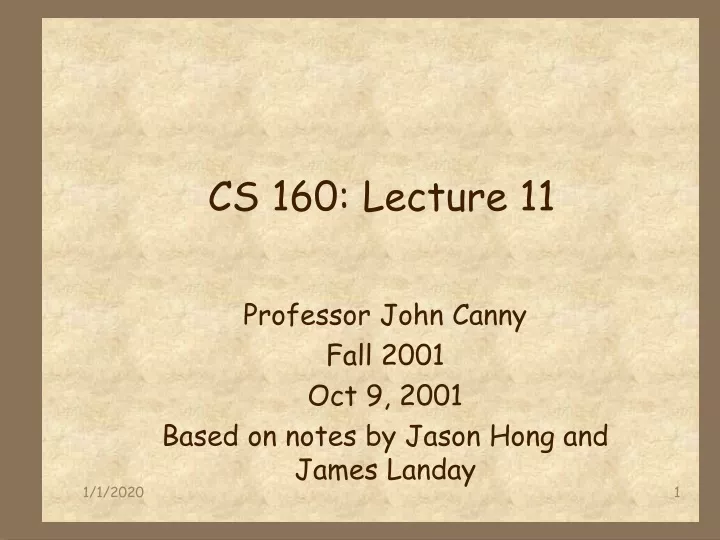 cs 160 lecture 11