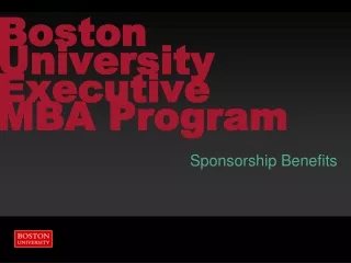 Boston University Executive MBA Program