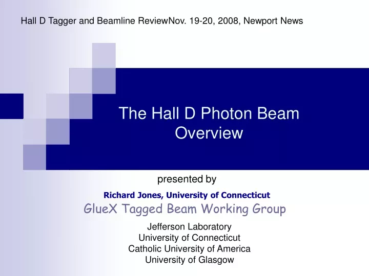 the hall d photon beam overview