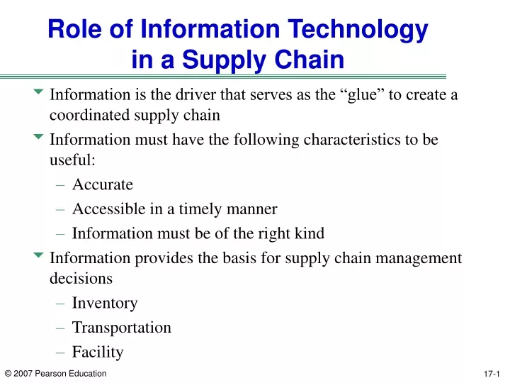 role of information technology in a supply chain
