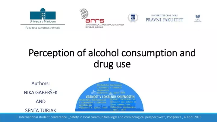 perception of alcohol consumption and drug use