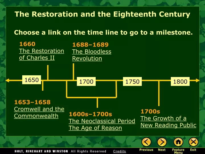 the restoration and the eighteenth century