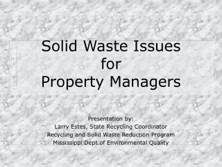 Solid Waste Issues for Property Managers