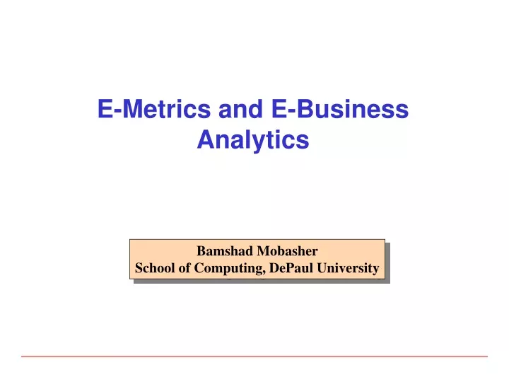 e metrics and e business analytics