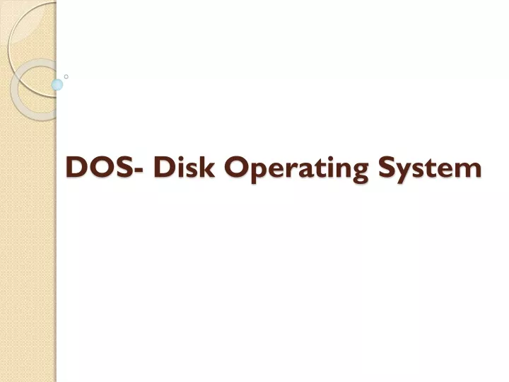 dos disk operating system