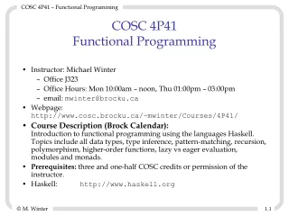 COSC 4P41 Functional Programming