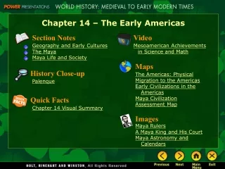 Chapter 14 – The Early Americas