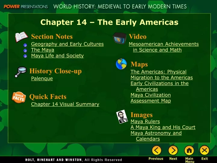 chapter 14 the early americas