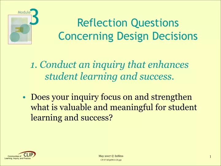 reflection questions concerning design decisions