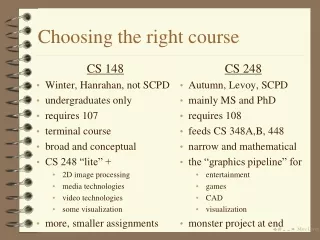 Choosing the right course