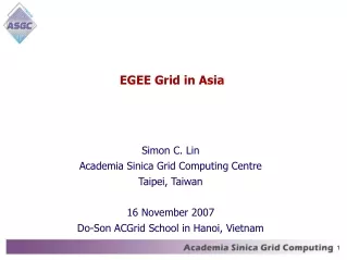 EGEE Grid in Asia