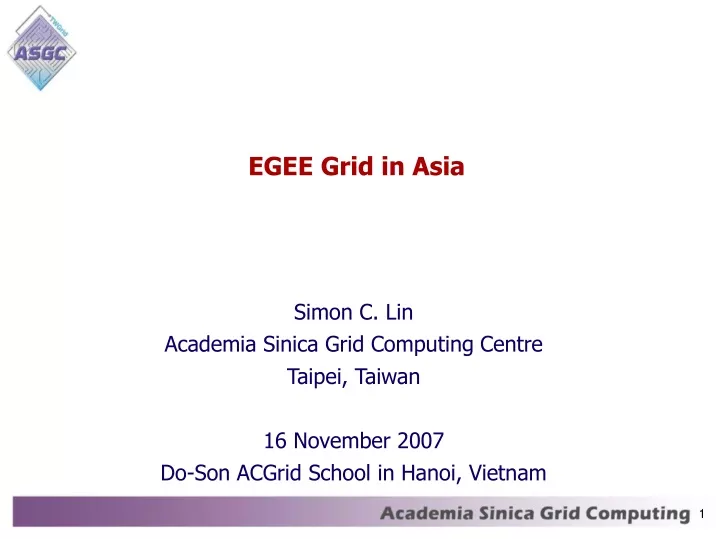 egee grid in asia