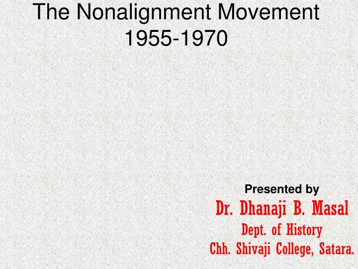 the nonalignment movement 1955 1970